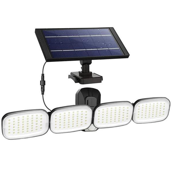 6 VOLT -3 WATT SOLAR PANELLİ 4 BAŞLI HAREKET SENSÖRLÜ 200 SMD LEDLİ LAMBA (4401) - Image 1