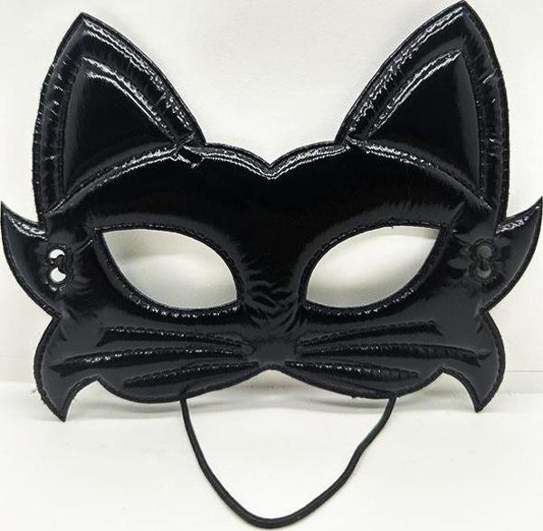 Siyah Renk Kumaş Malzemeden İmal Eva Kedi Maskesi 19x15 cm (4401) - Image 1