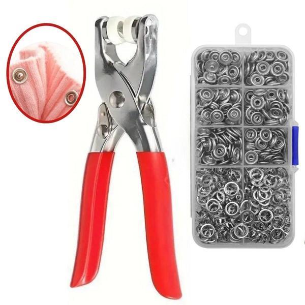 200 adet Paslanmaz Çelik Çıtçıt ve Pense Seti Metal Çıt Çıt Makinesi (4401) - Image 1