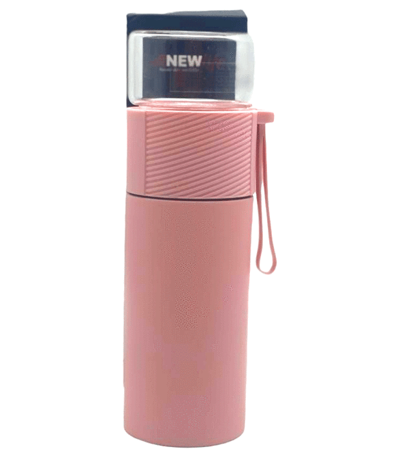 SÜZGEÇLİ CAM KAPAKLI ÇELİK BİTKİ ÇAY TERMOSU 380ML (4401) - Image 1
