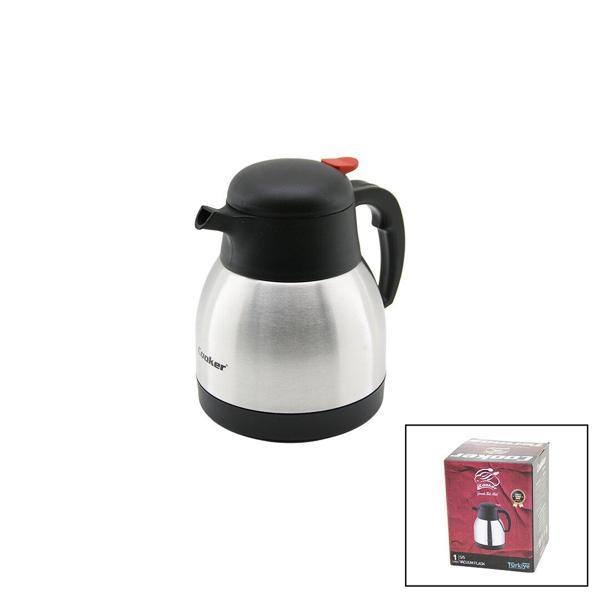 1LT  304 ÇELİK TERMOS INOX SERİSİ 12 SAAT SICAK - 24 SAAT SOĞUK ÇİFT CONTALI KAPAK CKR-2035 (4401) - Image 1