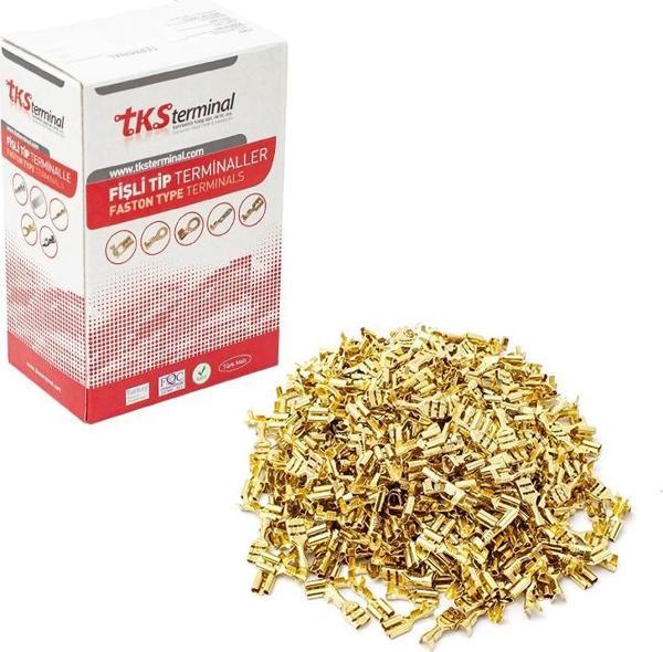 SARI KABLO PABUÇ (TKS-1D) 6.3 DİŞİ TERMİNAL PAKETİ (300LÜK) PAKET FİYATI (4401) - Image 1