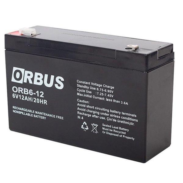 AKÜ 6 VOLT 12 AMPER ORBUS ORB6-12 ( 150 X 50 X 94 MM ) (4401) - Image 1