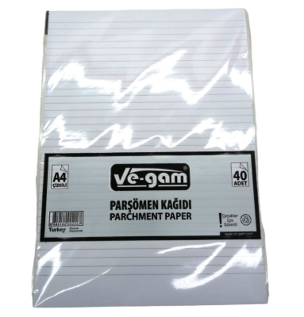A4 40 PARÇA  ÇİZGİLİ PARŞÖMEN KAĞIDI (4401) - Image 1