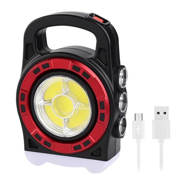 HB-6678C COB LEDLİ 20 WATT 3 KADEMELİ ŞARJ EDİLEBİLİR USB ÇIKIŞLI SOLAR LAMBA (4401) - Image 1