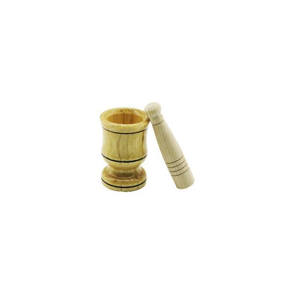 KÜÇÜK BOY  AHŞAP HAVAN SARIMSAK DÖVECEK Ç: 6CM--D: 4CM--Y: 8.8CM FİLELİ AMBALAJ (4401) - Image 1