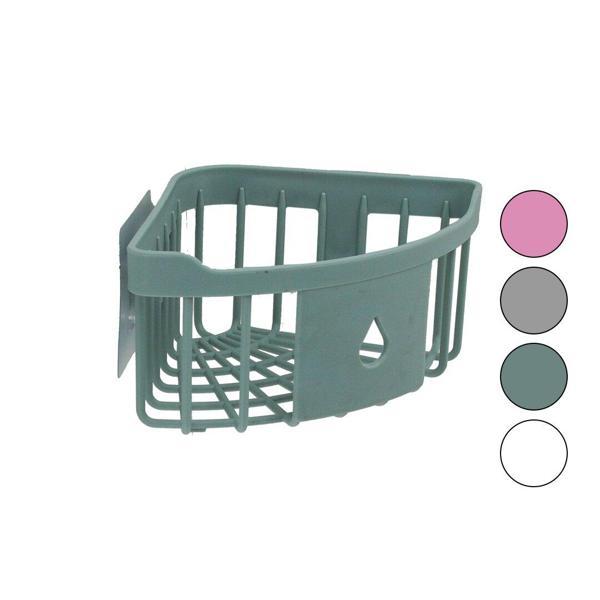 ÜÇGEN KÖŞELİK  BANYO - MUTFAK ORGANİZERİ  RENKLİ PLASTİK   YAPIŞKANLI MONTAJ (4401) - Image 1