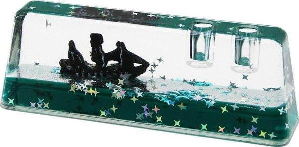 KALEMLİKLİ YEŞİL SU -YILDIZLI D.GEN MİKA YÜZEN BATMAYAN GEMİ DEKORATİF AKVARYUM 5X14X2.5-3.5CM (4401) - Image 1