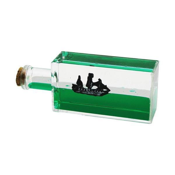 YEŞİL SU  DİKDÖRTGEN MİKA - ŞİŞE  YÜZEN BATMAYAN GEMİ DEKORATİF BİBLO AKVARYUM 6.5X16.5X4.3CM (4401) - Image 1