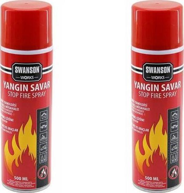 2 ADET YANGIN SÖNDÜRÜCÜ - YANGIN SAVAR SPREY 500ML + 500 ML  EV - OFİS - OTO ARAÇ   ATEŞ BOĞUCU KÖPÜK TABAKA OLUŞTURUR (4401) - Image 1