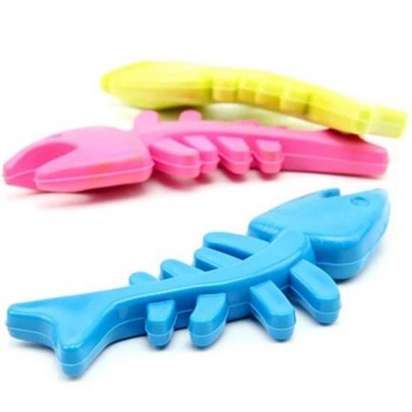Balık Kemiği İskelet Şekilli Renkli Plastik Kedi Oyuncağı (4401) - Image 1