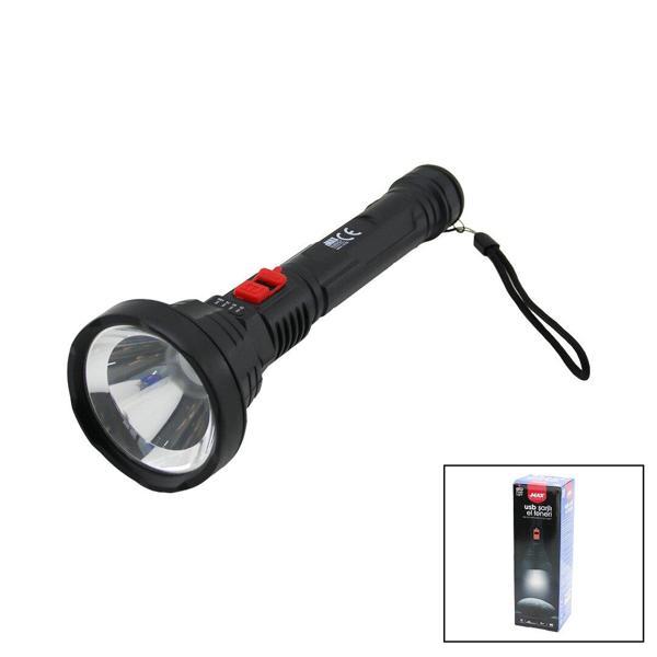 USB ŞARJLI=5V 1W LED EL FENERİ 3-KADEME IŞIK - FLAŞÖR ŞARJ GÖSTERGE 70LÜMEN 25.7CM (4401) - Image 1