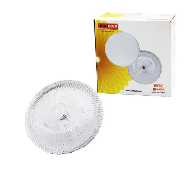 NİSALUCE EAMP-020K/B MİKA KRİSTAL CAMLI 20W UFO LED AMPUL BEYAZ=6500K (4401) - Image 1