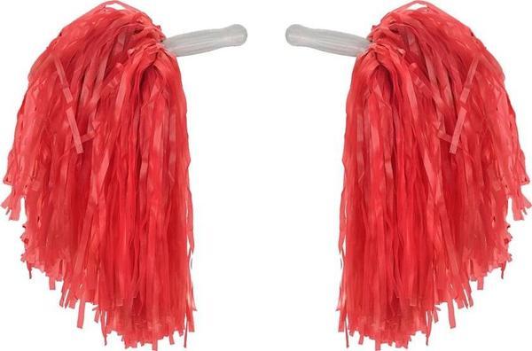 1 Çift ( 2 Adet ) Kırmızı Renk 23 Nisan Gösteri Ponponu (4401) - Image 1