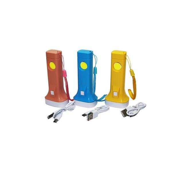 2IN1 USB ŞARJLI EL FENERİ KİLİTLİ POŞETLİ (4401) - Image 1