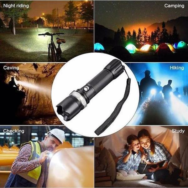 Profesyonel Şarjlı El Feneri Uzun Menzilli Şarjlı Zoomlu Süper Güçlü Acil Durum Feneri Çift Bataryal (4401) - Image 1