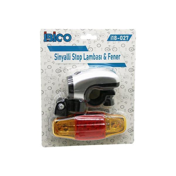 2İN1  BİSİKLET 5 LED FENER  -  SİNYALLİ STOP LAMBA   PİLLİ (4401) - Image 1