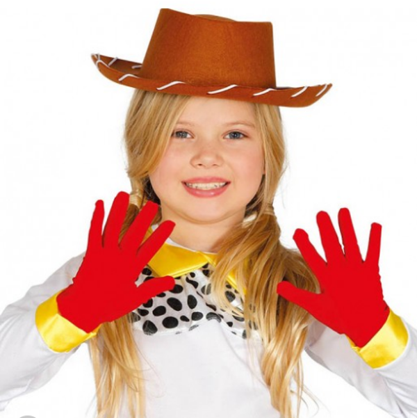 Kırmızı Renk Çocuk Boy Likralı Pandomim Eldiveni (4401) - Image 1
