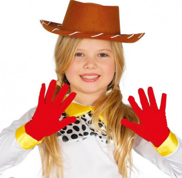 Kırmızı Renk Çocuk Boy Likralı Pandomim Eldiveni (4401) - Image 1