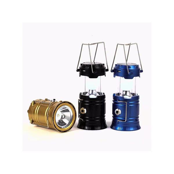 2IN1  1W+6LED SOLAR - FİŞ ŞARJLI LÖKÜS MODEL KAMP LAMBA FENER - POWERBANK METAL TAŞIMA KULP OR-5900T (4401) - Image 1