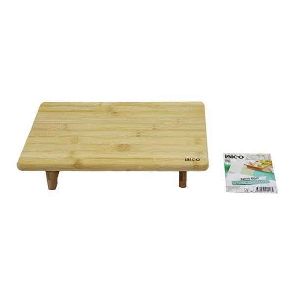 DİKDÖRTGEN AYAKLI  MİNİ SOFRA MODEL=32X21.5CM  BAMBU AHŞAP KESİM PANOSU (4401) - Image 1