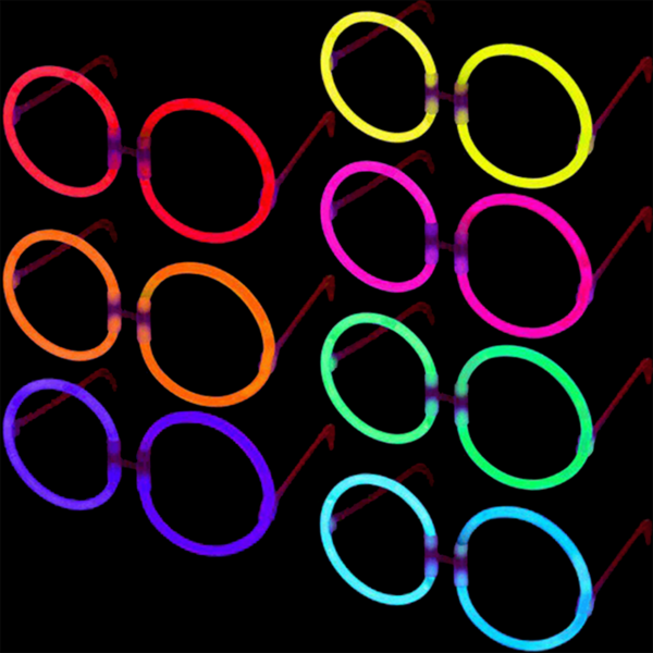 Glow Stick Yuvarlak Gözlük - Glow Partisi Gözlükleri - Glow Stick Gözlük 12 Adet (4401) - Image 1