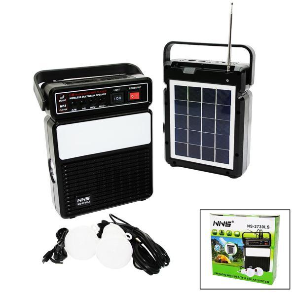3IN1 - SOLAR2İN1 DİK MODEL EL FENERİ - RADYO - MP3BLUETOOTH - USB/ TF PORT - 2 PARÇA  AMPUL KABLOLU - POWERBANK (4401) - Image 1