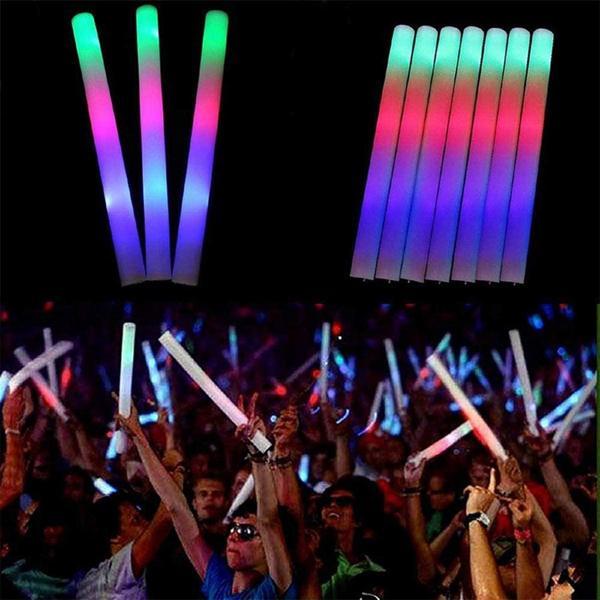 Led Işıklı Rengarenk Sünger Parti Çubuk Işıklı Kauçuk Sopa 46 cm (4401) - Image 1