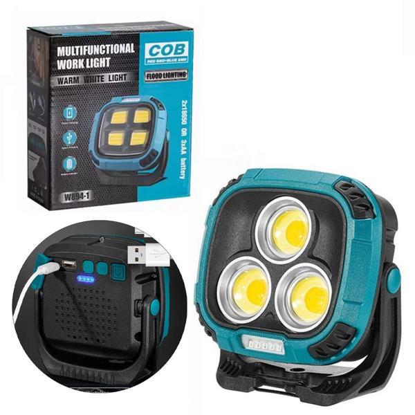 4000K - 7000K - KIRMIZI 3 COB LEDLİ 30 WATT ÇOK FONKSİYONLU ÇALIŞMA LAMBASI (POWERBANK) (4401) - Image 1