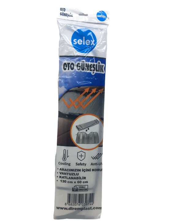 EKO OTO ARAÇ GÜNEŞLİK VANTUZLU 130X60CM (4401) - Image 1