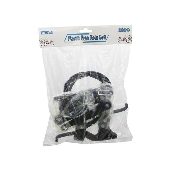 PLASTİK BİSİKLET FREN TAKIMI SET 2PCS FREN KOLU - 1PCS FREN TELİ  - 4PCS FREN MEKANİZMA - PABUÇ (4401) - Image 1