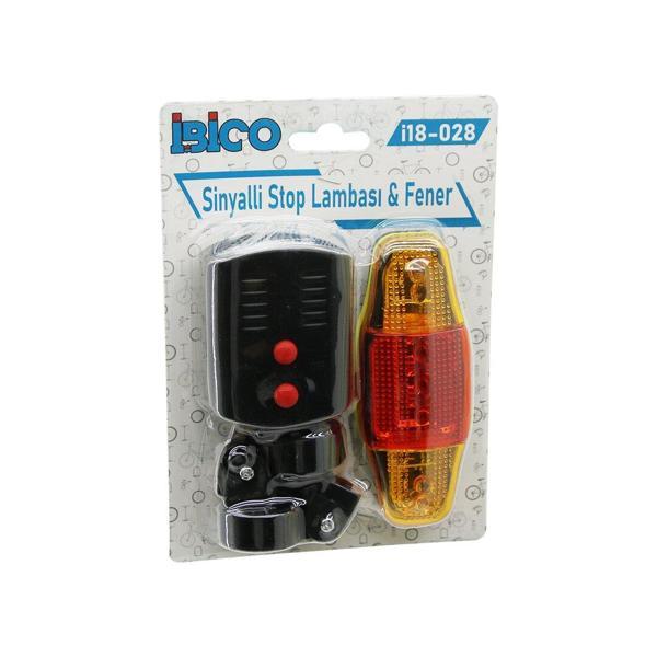 2İN1 BİSİKLET COB LED FENER  -  SİNYALLİ STOP LAMBA   PİLLİ (4401) - Image 1