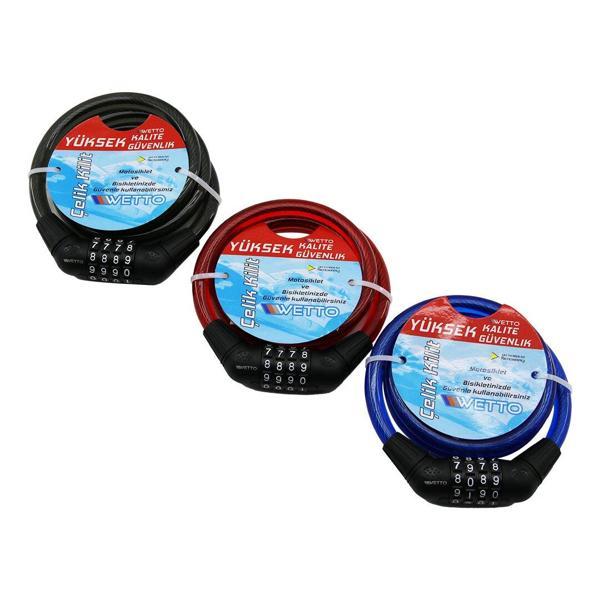 ŞİFRELİ 12X1000MM BİSİKLET KİLİT (4401) - Image 1