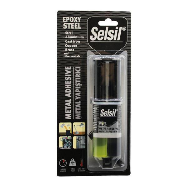 SELSİL EPOXY STEEL METAL ŞIRINGA EPOKSİ YAPIŞTIRICI 28GR. METAL - ÇELİK - ALÜMİNYUM - AHŞAP - PLASTİK (4401) - Image 1