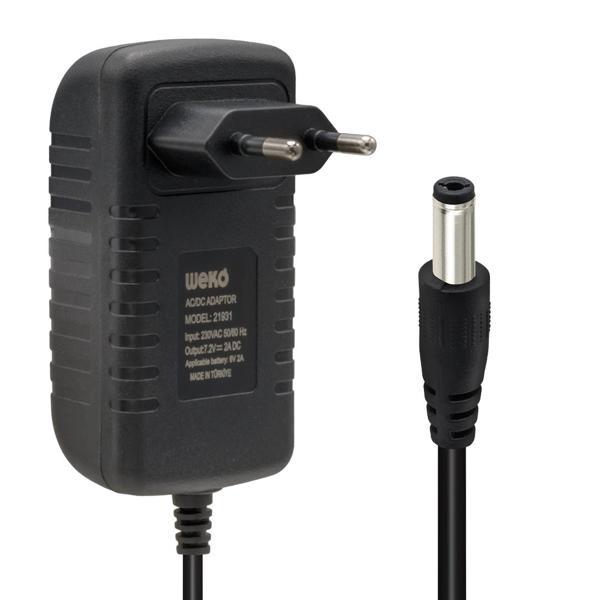 7.2 VOLT - 2 AMPER 5.5*2.5 UÇLU LEDLİ YERLİ ÜRETİM AKÜ ŞARJ CİHAZI (OUT:6V-2A) (4401) - Image 1