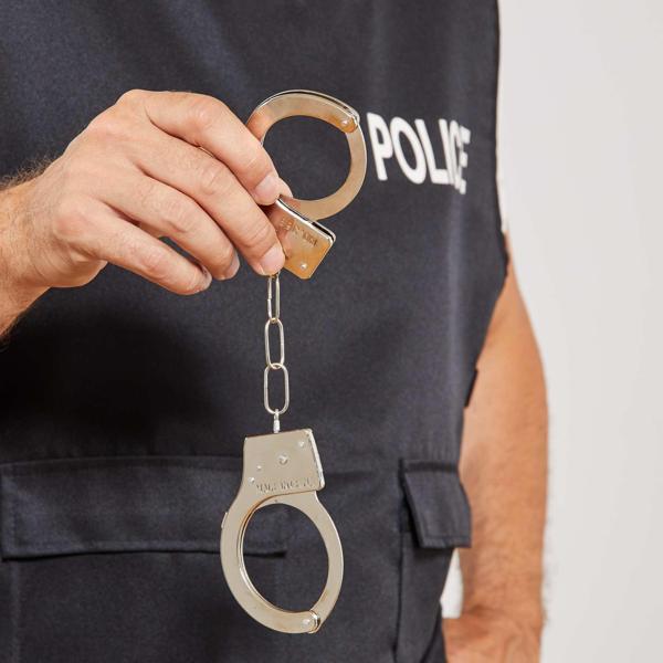Metal Malzemeden İmal Anahtarlı Oyuncak Polis Kelepçesi (4401) - Image 1
