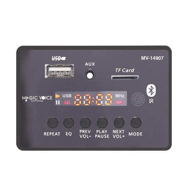 MAGİCVOİCE MV-14907 USB/SD/MIC/AUX/BLUETOOTH KUMANDALI EKRANLI OTO TEYP ÇEVİRİCİ DİJİTAL PLAYER BOARD (4401) - Image 1
