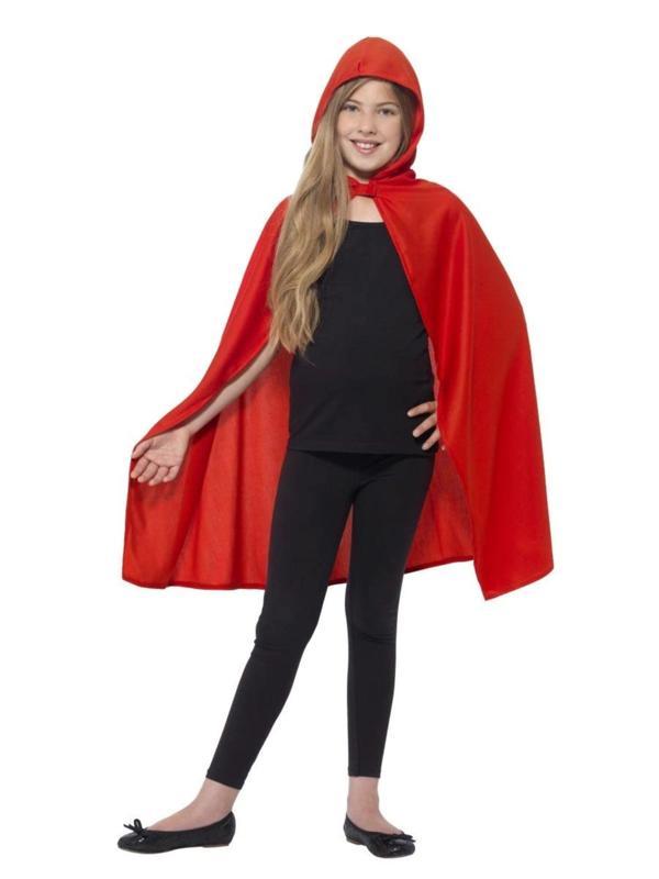 Kırmızı Renk Kapşonlu Kumaş Pelerin 90 cm (4401) - Image 1