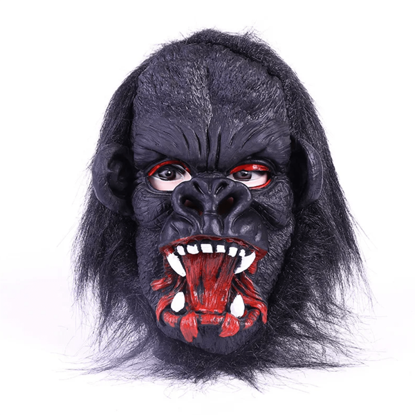Lateks Goril Maskesi Maymun Maskesi Et Maskesi Orangutan Siyah Saçlı 2 No (4401) - Image 1