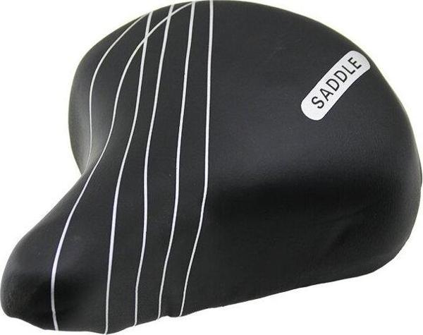 BÜYÜK - GENİŞ=20.5X24CM BİSİKLET SELE KOLTUK YAYLI OTURAK=SİYAH ZEMİN--BEYAZ ÇİZGİ DESENLİ (4401) - Image 1