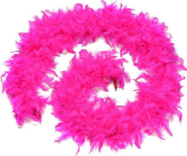 Fuşya Renk Kabarık Tüylü Otriş Boa Gerçek Tüy Dekorasyon 180 cm (4401) - Image 1