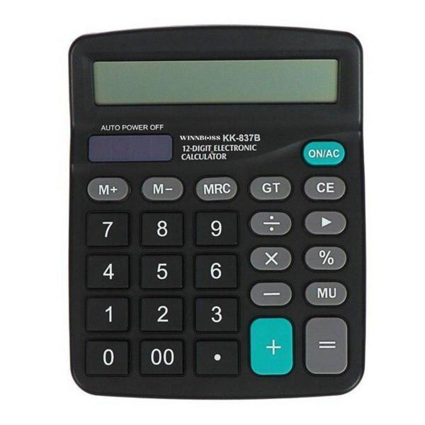 Standart Fonksiyonlu 12 Haneli Geniş LCD Ekran,Pill Masaüstü Hesap Makinesi (4401) - Image 1