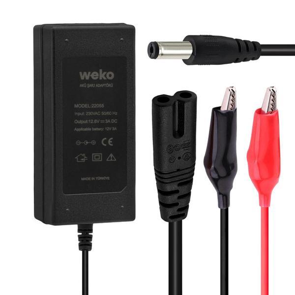 12.6 VOLT - 3 AMPER 5.5*2.5 + KROKODİL UÇLU LEDLİ YERLİ ÜRETİM MASAÜSTÜ ŞARJ ADAPTÖRÜ (OUT:12V3A) (4401) - Image 1