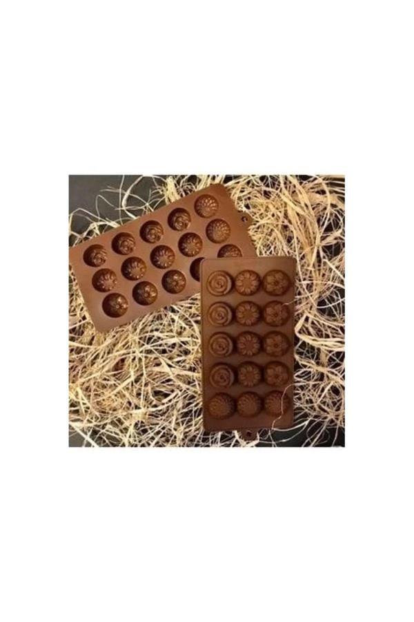 Paras Ticaret 15 Göz Kalp Gül Hediye Kutusu Silikon Şeker Kurabiye Jöle Buz Vb. Çikolata Kalıbı (20,3 Cm X 10,4 Cm - Image 1