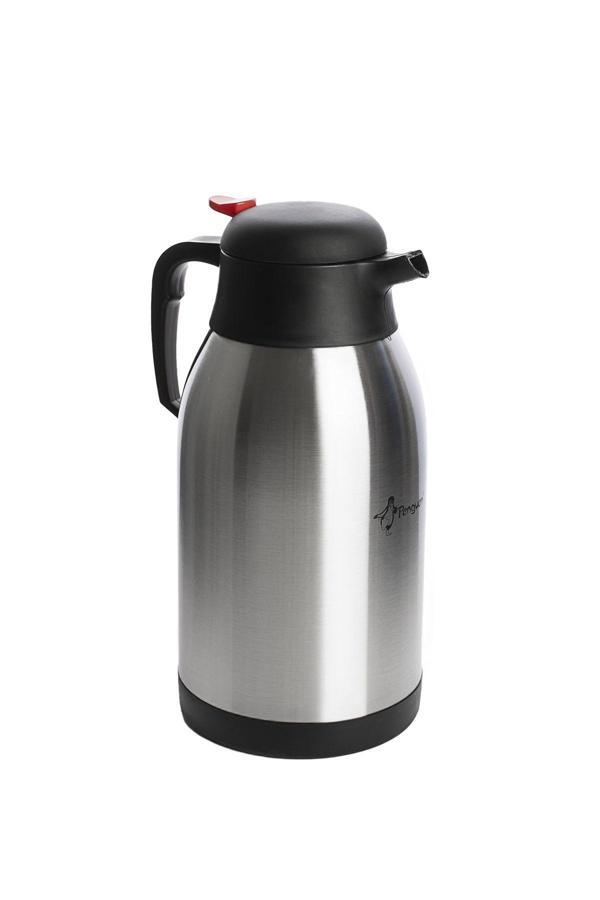 Penguen 1250-P Sızdırmaz Kapak Paslanmaz Çelik Termos - Çay Termosu 2,5 Litre Siyah - Image 1