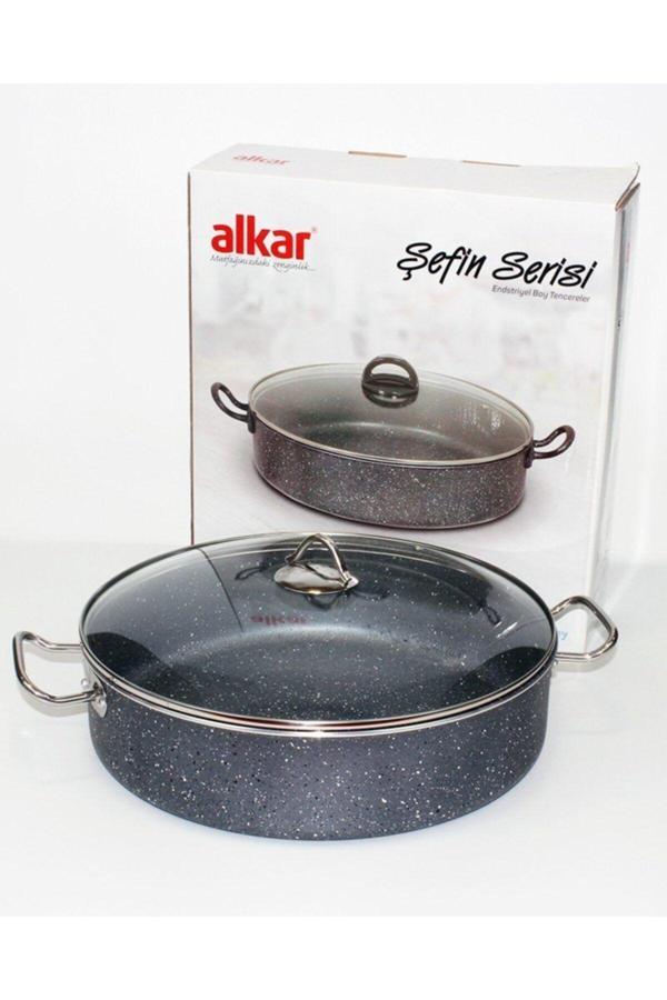 Alkar Gri Şefin Pırlanta Basık Tencere 40Cm - Image 1