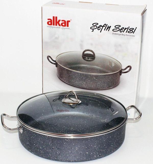 Alkar Gri Şefin Pırlanta Basık Tencere 40Cm - Image 1