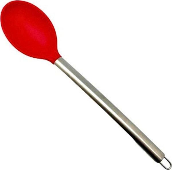 Real Çelik Saplı Silikon Kaşık - Kırmızı - Image 1