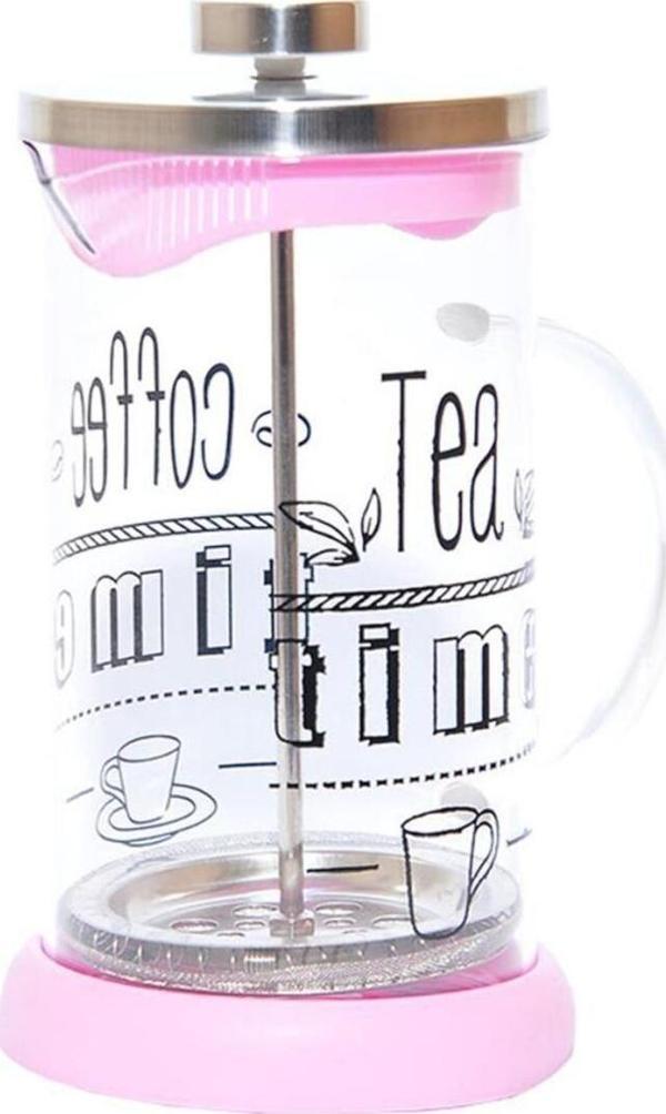 Yitian French Press Bitki Çayı Demliği Pembe 600Ml - Image 1