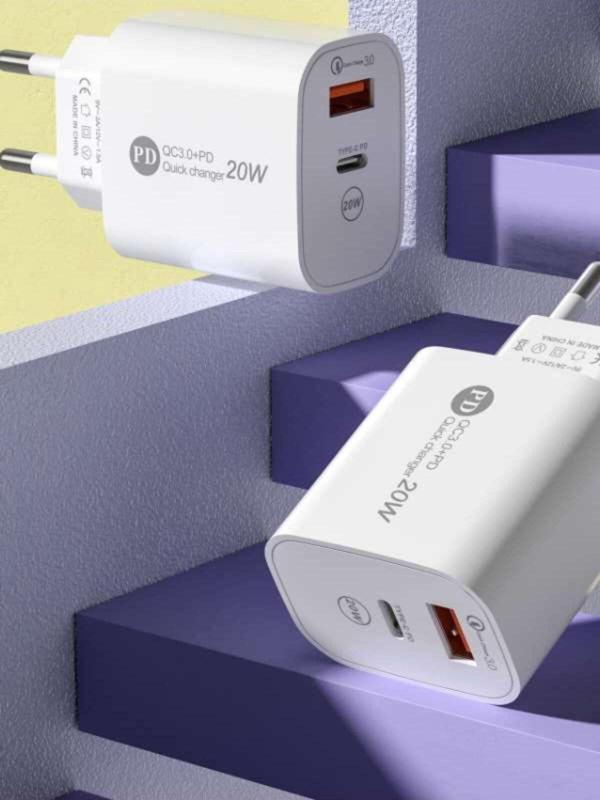 Yk Design Şarj Başlık 20W Pd Başlık 2İn1 Typce Ve Usb Çift Girişli Apple Samsung Xıaomı  Tecno Reeder Uyumlu - Image 1